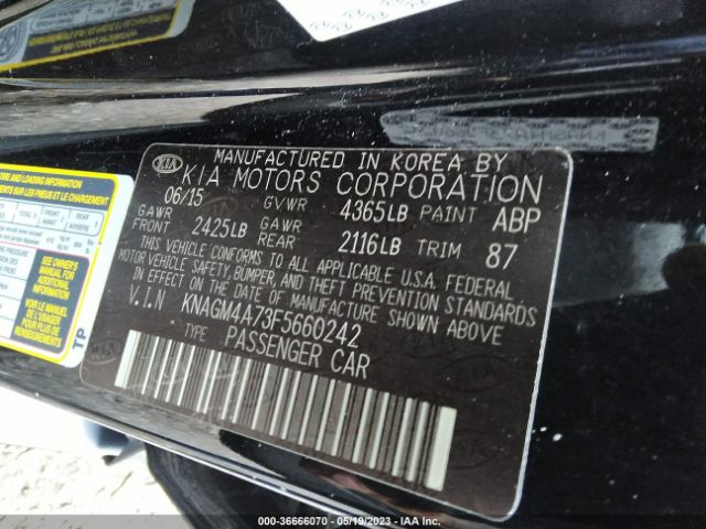 KNAGM4A73F5660242 KIA Optima Lx