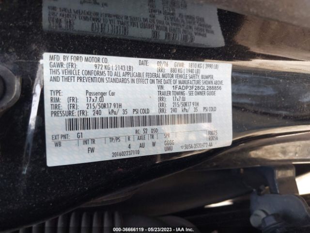 1FADP3F28GL288856 Ford FOCUS SE