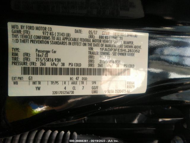1FADP3FE5HL283352 Ford FOCUS SE