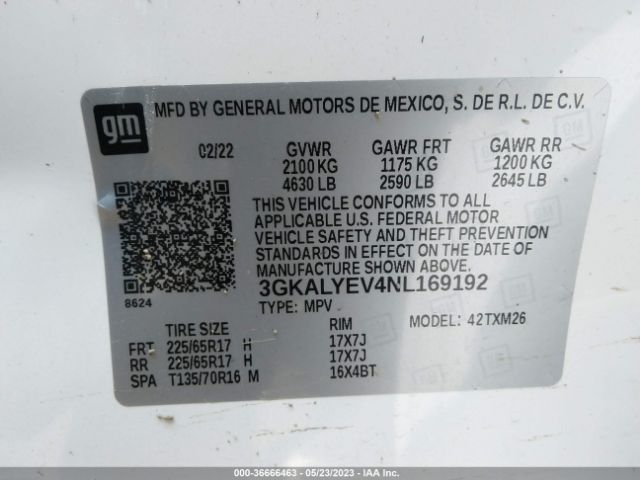 3GKALYEV4NL169192 GMC Terrain At4