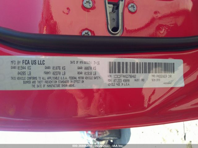 1C3CDFFAXGD796462 Dodge Dart Sxt Sport