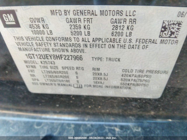 1GT12UEY8HF227966 GMC Sierra 2500hd Denali