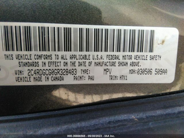 2C4RDGCG0GR328483 Dodge Grand Caravan Sxt