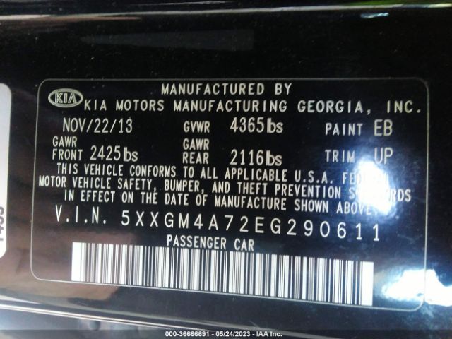 5XXGM4A72EG290611 KIA Optima Lx