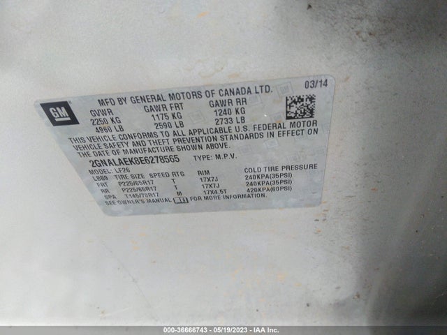 Chevrolet EQUINOX LS 2014 2GNALAEK8E6278565 Image 10
