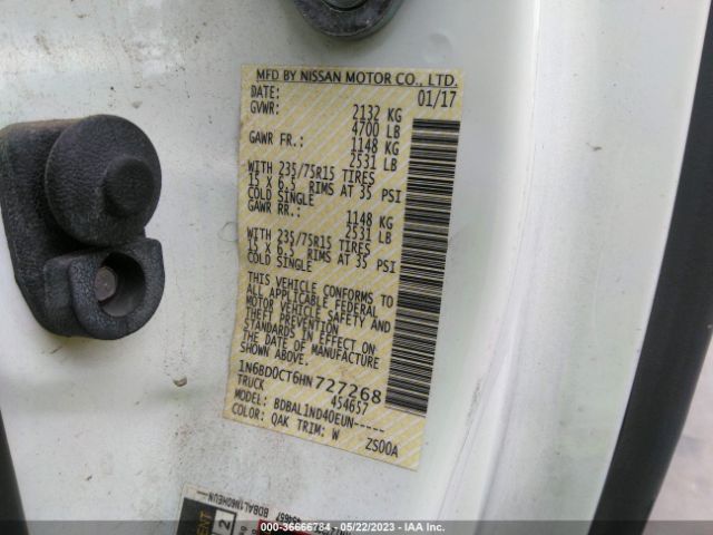 1N6BD0CT6HN727268 Nissan FRONTIER S