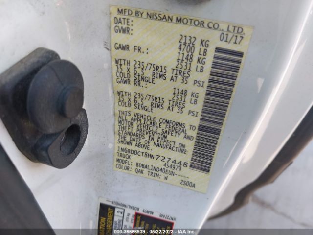 1N6BD0CT8HN727448 Nissan FRONTIER S