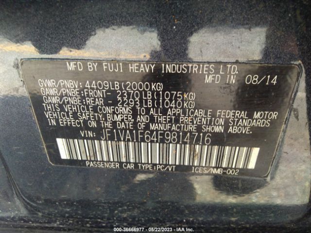 JF1VA1F64F9814716 Subaru Wrx Premium