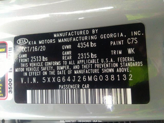 5XXG64J26MG038132 KIA K5 Gt-line