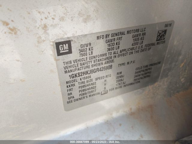 1GKS2HKJ8GR426908 GMC YUKON XL DENALI