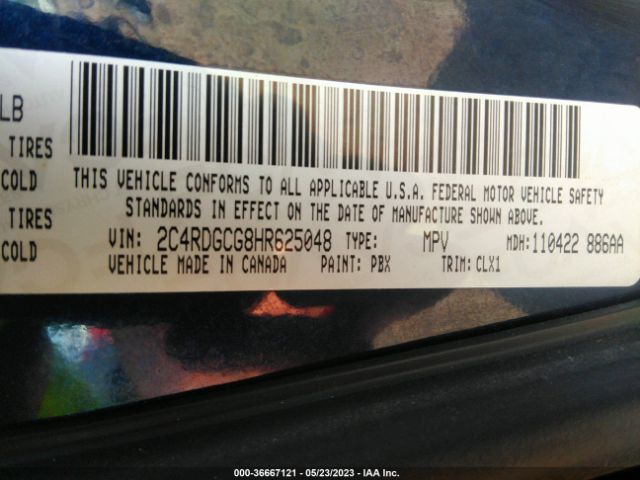 2C4RDGCG8HR625048 Dodge Grand Caravan Sxt