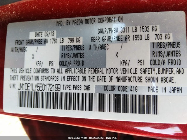 2014 Mazda 2, VIN: JM1DE1LY5E0172199