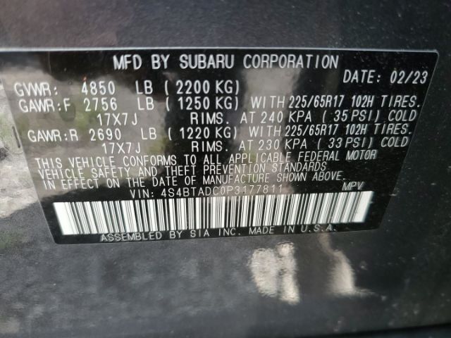 4S4BTADC0P3177811 Subaru Outback Premium