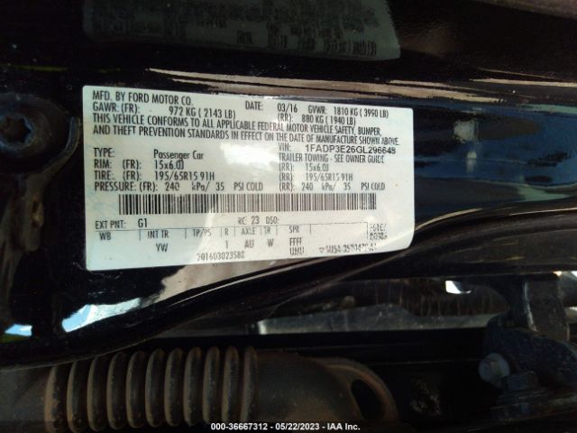 1FADP3E26GL296648 Ford FOCUS S