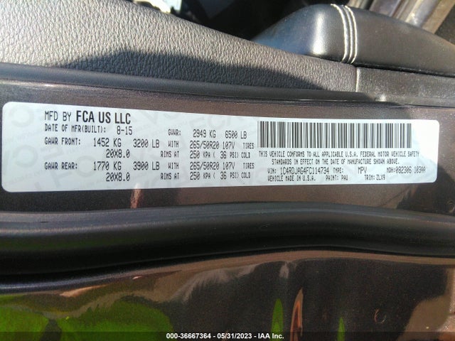 Dodge Durango Sxt 2015 1C4RDJAG4FC114734 Image 9
