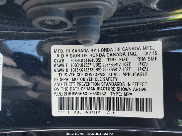 Honda CR-V EX 2015 2HKRM3H5XFH530162 Image 9