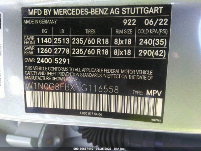 W1N0G8EBXNG116558 Mercedes-Benz Glc Glc 300