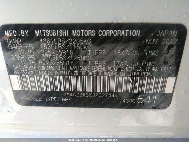 JA4AZ3A3XJZ027444 Mitsubishi Outlander Es/se/sel/le