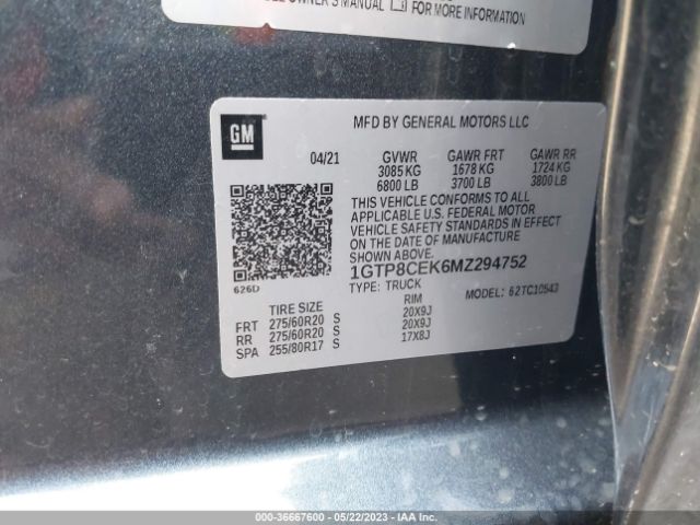1GTP8CEK6MZ294752 GMC Sierra 1500 Elevation