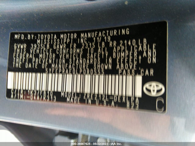 Toyota COROLLA LE 2020 5YFEPRAE0LP080555 Image 10