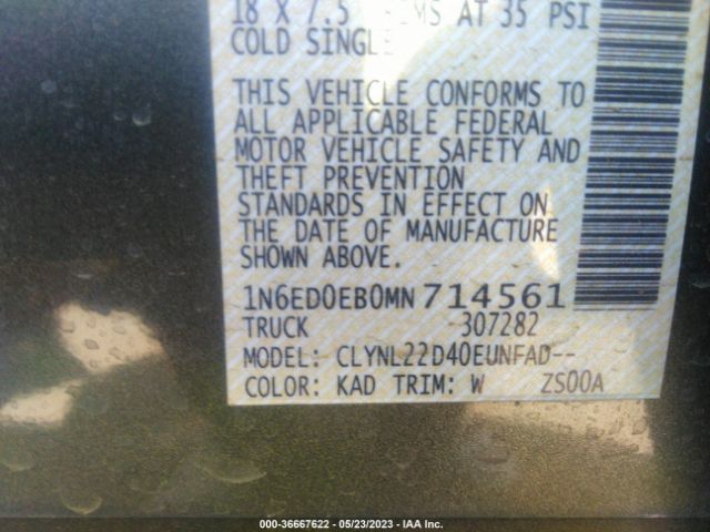 1N6ED0EB0MN714561 Nissan Frontier Sv