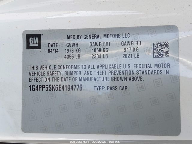 1G4PP5SK6E4194776 Buick Verano
