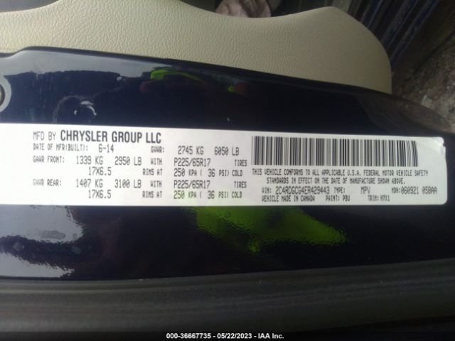 2C4RDGCG4ER429443 Dodge Grand Caravan Sxt