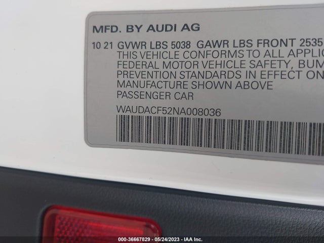 2022 Audi A5, VIN: WAUDACF52NA008036