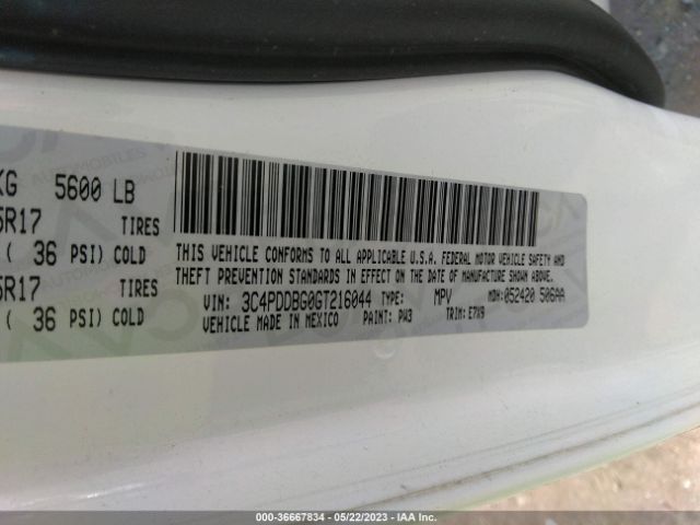 3C4PDDBG0GT216044 Dodge Journey Sxt