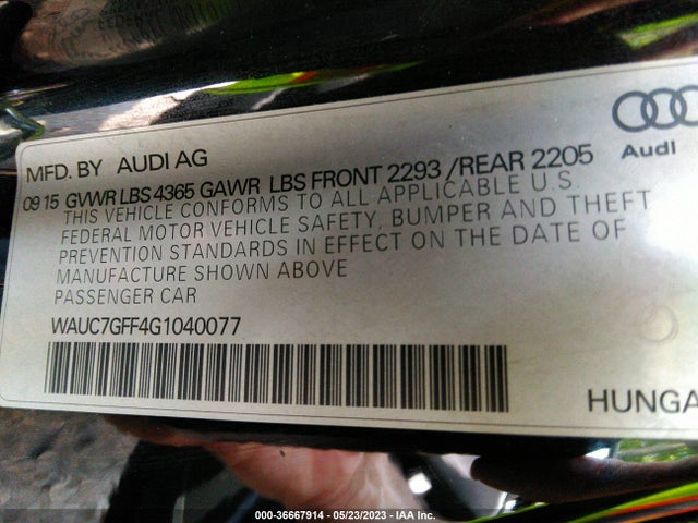 WAUC7GFF4G1040077 Audi A3 1.8t Premium Plus
