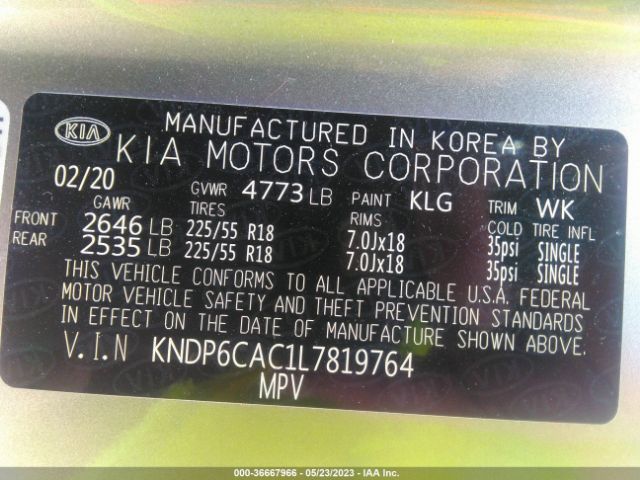 KNDP6CAC1L7819764 KIA SPORTAGE S