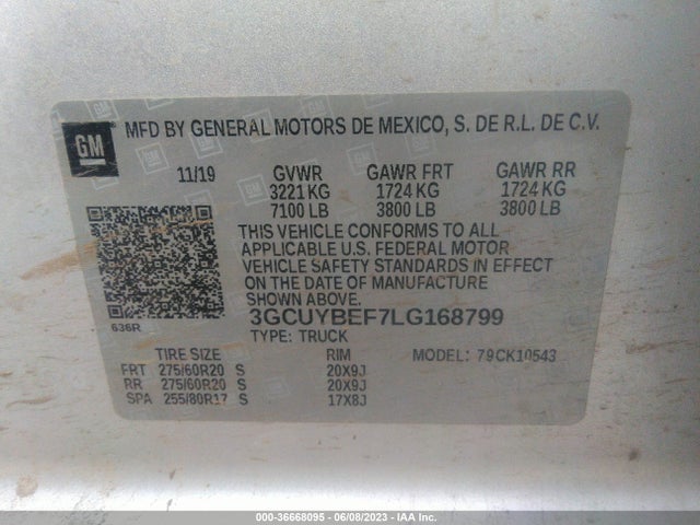Chevrolet Silverado 1500 Custom 2020 3GCUYBEF7LG168799 Image 9