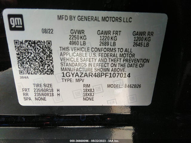 1GYAZAR48PF107014 Cadillac Xt4 Fwd Luxury