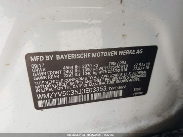 WMZYV5C35J3E03353 Mini Countryman Cooper