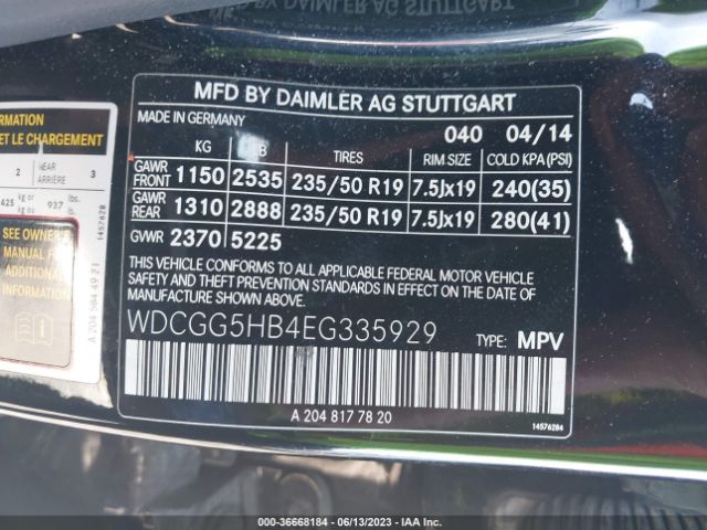 WDCGG5HB4EG335929 Mercedes-Benz Glk-class Glk 350
