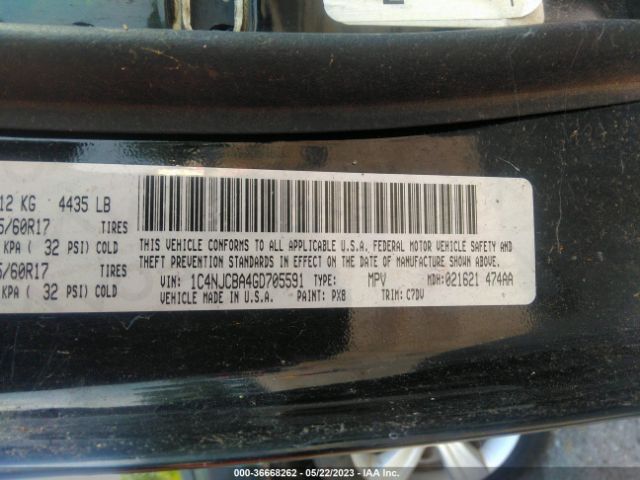 1C4NJCBA4GD705591 Jeep Compass Sport