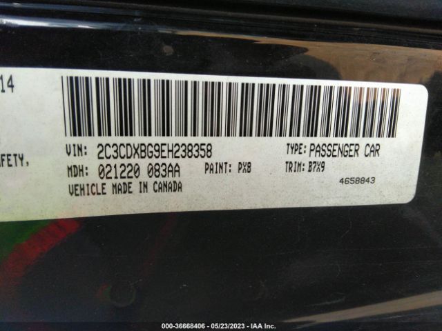 2C3CDXBG9EH238358 Dodge Charger Se