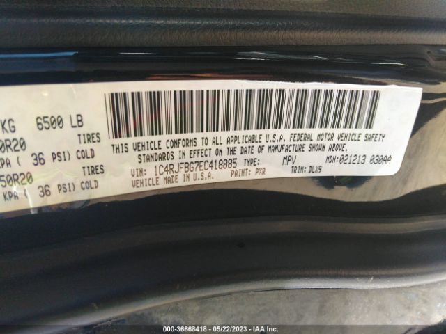 1C4RJFBG7EC418885 Jeep Grand Cherokee Limited