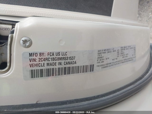 2C4RC1BG8MR531537 Chrysler Pacifica Touring L