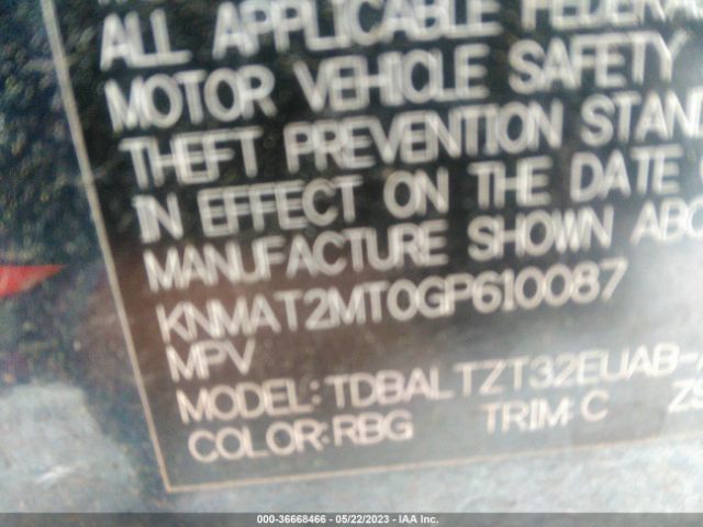 KNMAT2MT0GP610087 Nissan ROGUE SV