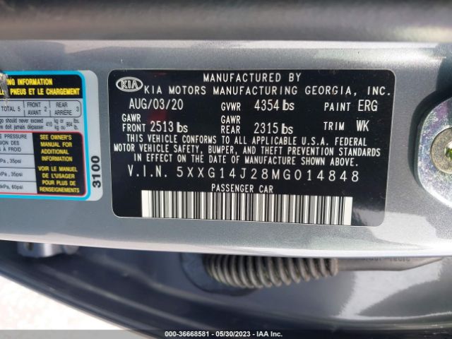 5XXG14J28MG014848 KIA K5 LXS