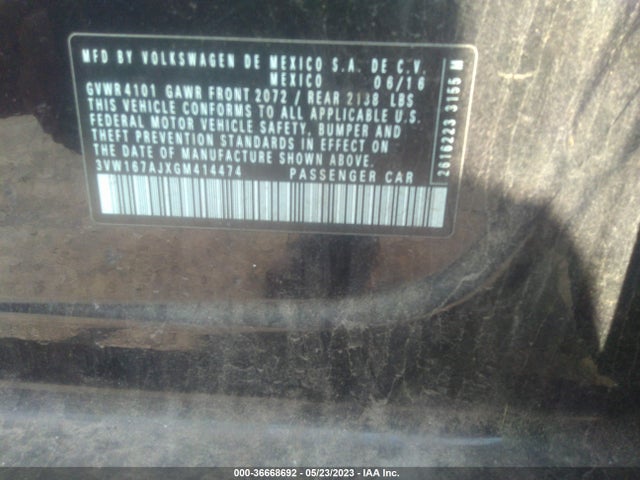 3VW167AJXGM414474 Volkswagen Jetta Sedan 1.4t S