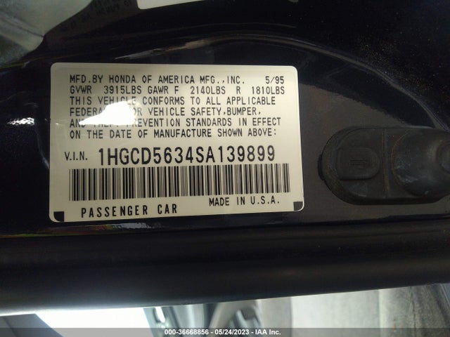 1995 HONDA ACCORD LX/EX VIN: 1HGCD5634SA139899