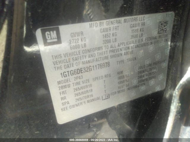 1GTG6DE32G1176978 GMC Canyon 4wd Slt