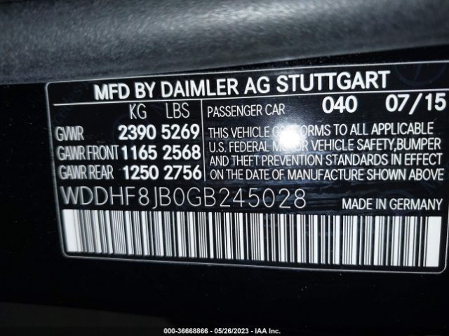 WDDHF8JB0GB245028 Mercedes-Benz E-class E 350