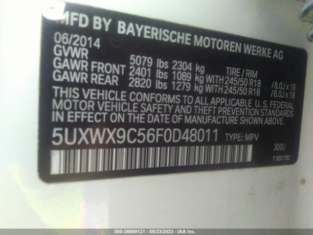 5UXWX9C56F0D48011 BMW X3 Xdrive28i