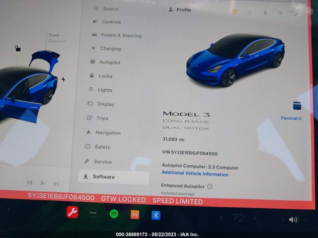 Tesla Model 3 Long Range 2018 5YJ3E1EB6JF064500 Image 7