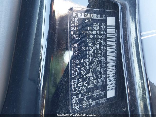 JN8AF5MRXFT510411 Nissan Juke Sl