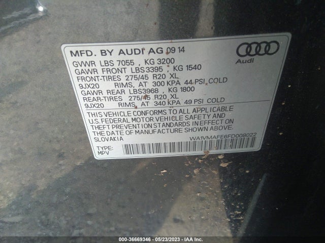 Audi Q7 3.0l Tdi Prestige 2015 WA1VMAFE6FD008022 Image 9