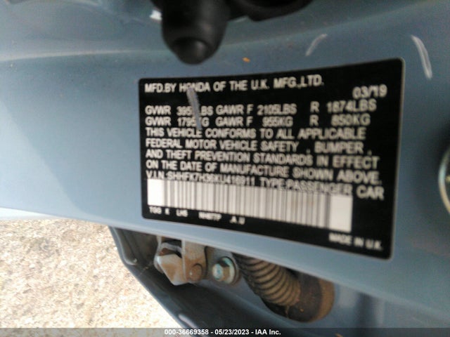Honda Civic Hatchback Lx 2019 SHHFK7H36KU416911 Image 9